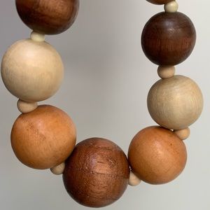 Wooden Beaded Statement Necklace